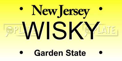 WISKY New Jersey License Plate