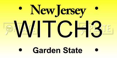 WITCH3 New Jersey License Plate