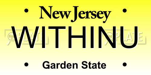 WITHINU New Jersey License Plate