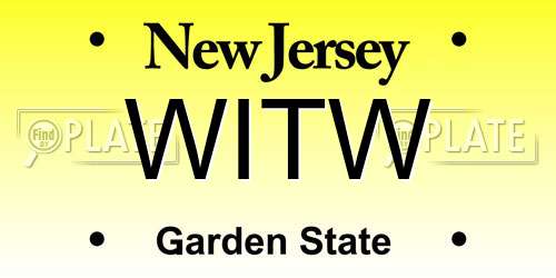 WITW New Jersey License Plate