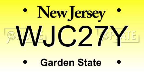 WJC27Y New Jersey License Plate