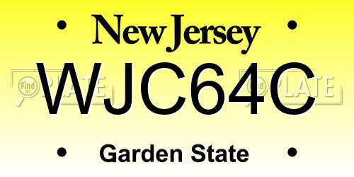 WJC64C New Jersey License Plate