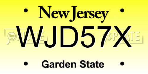 WJD57X New Jersey License Plate