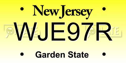 WJE97R New Jersey License Plate