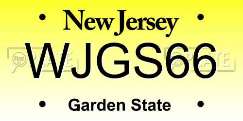 WJGS66 New Jersey License Plate