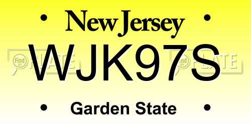 WJK97S New Jersey License Plate