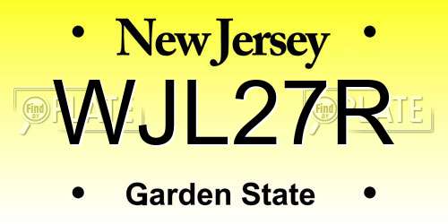 WJL27R New Jersey License Plate
