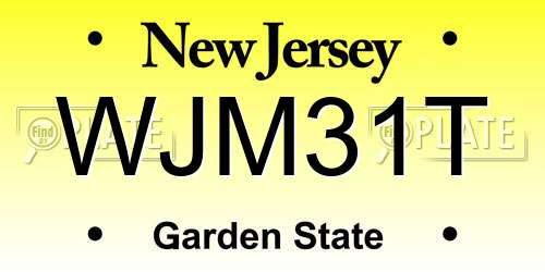 WJM31T New Jersey License Plate
