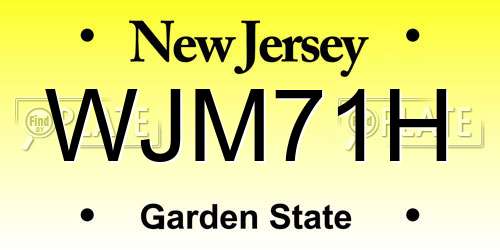 WJM71H New Jersey License Plate