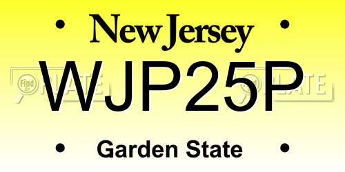 WJP25P New Jersey License Plate