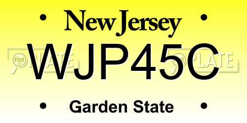 WJP45C New Jersey License Plate