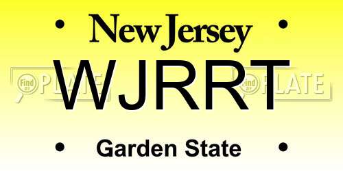 WJRRT New Jersey License Plate