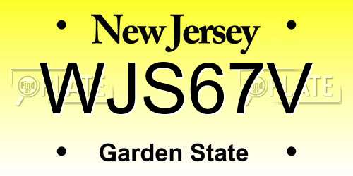 WJS67V New Jersey License Plate