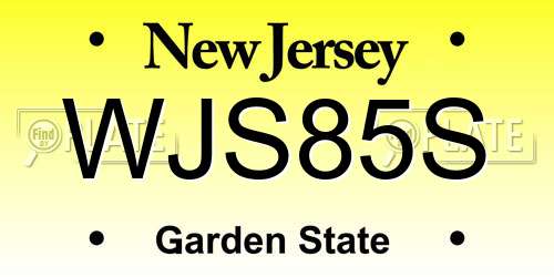 WJS85S New Jersey License Plate