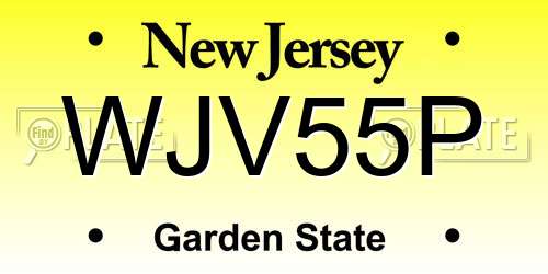 WJV55P New Jersey License Plate