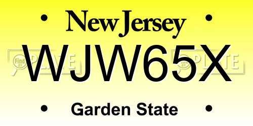 WJW65X New Jersey License Plate