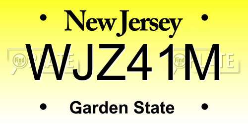 WJZ41M New Jersey License Plate