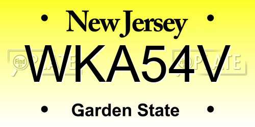 WKA54V New Jersey License Plate