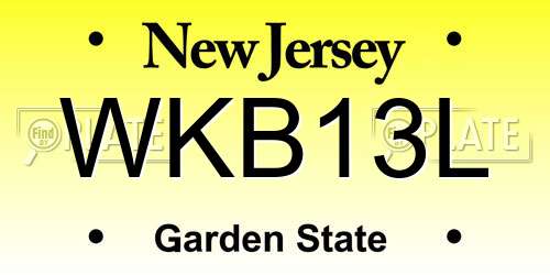WKB13L New Jersey License Plate