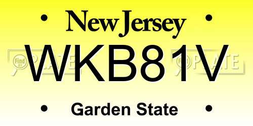 WKB81V New Jersey License Plate