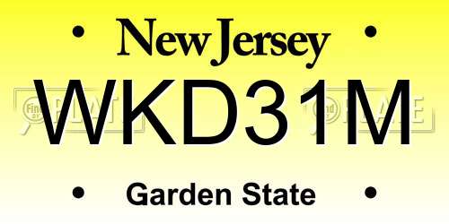 WKD31M New Jersey License Plate