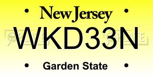 WKD33N New Jersey License Plate