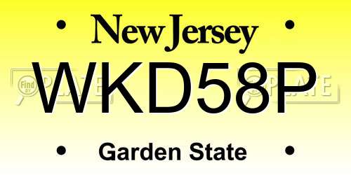WKD58P New Jersey License Plate