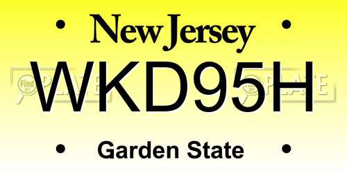 WKD95H New Jersey License Plate