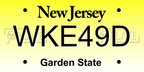 WKE49D New Jersey License Plate