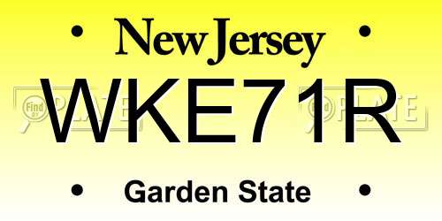 WKE71R New Jersey License Plate