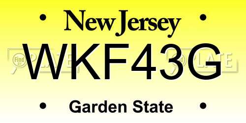 WKF43G New Jersey License Plate