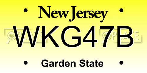 WKG47B New Jersey License Plate