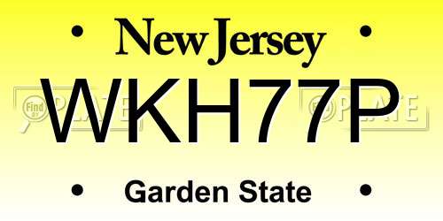 WKH77P New Jersey License Plate