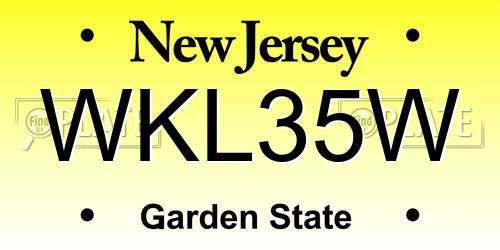 WKL35W New Jersey License Plate