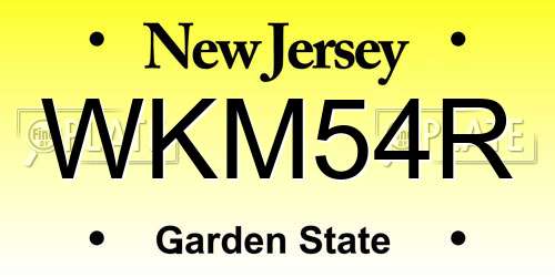 WKM54R New Jersey License Plate