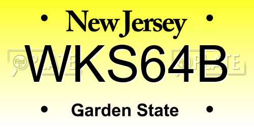 WKS64B New Jersey License Plate