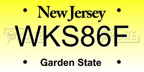 WKS86F New Jersey License Plate