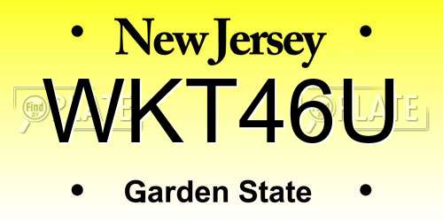 WKT46U New Jersey License Plate