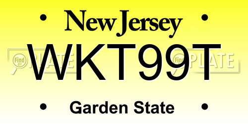 WKT99T New Jersey License Plate