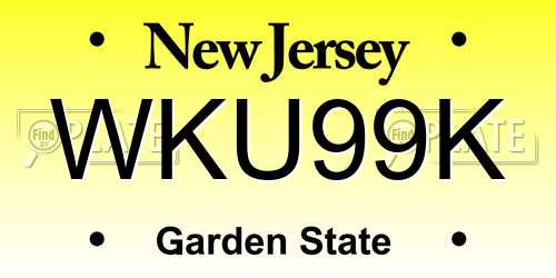 WKU99K New Jersey License Plate