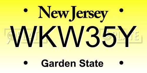 WKW35Y New Jersey License Plate