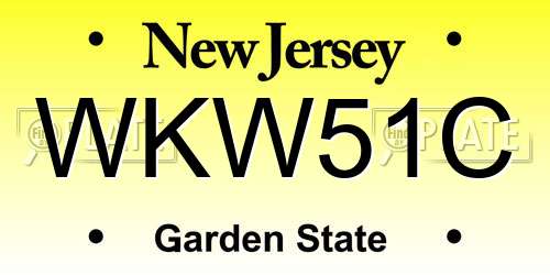 WKW51C New Jersey License Plate