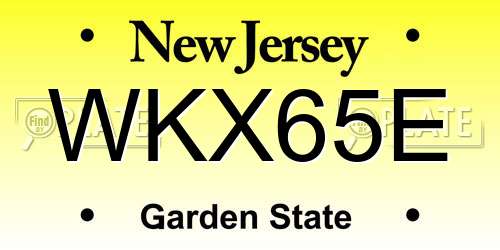 WKX65E New Jersey License Plate