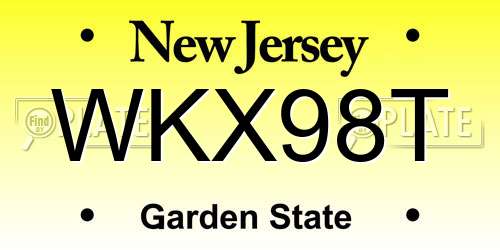 WKX98T New Jersey License Plate