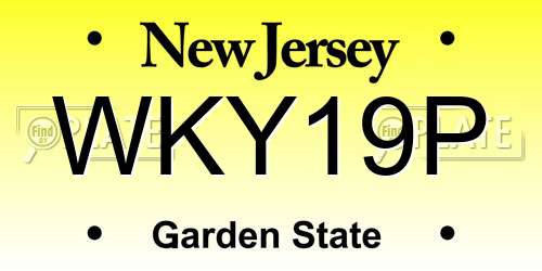 WKY19P New Jersey License Plate