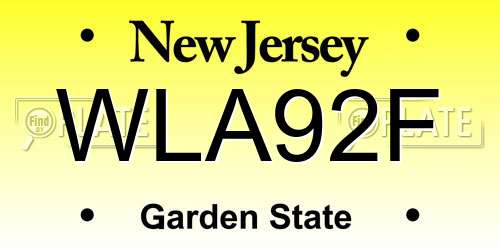 WLA92F New Jersey License Plate