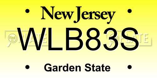 WLB83S New Jersey License Plate