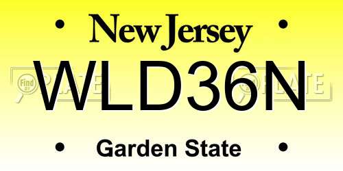WLD36N New Jersey License Plate
