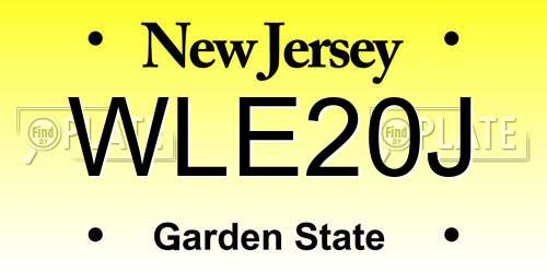 WLE20J New Jersey License Plate