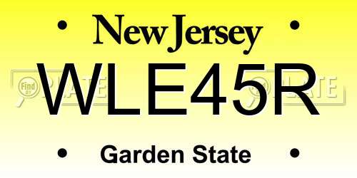 WLE45R New Jersey License Plate
